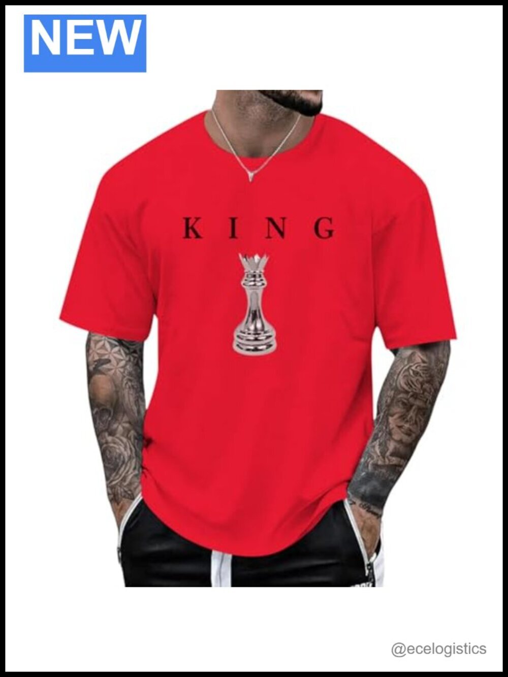 King Chess Graphic Tee Short Sleeve Crew Neck T-Shirt Streetwear